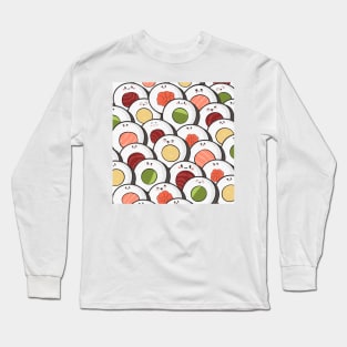 Cute Kawaii Sushi Pattern Long Sleeve T-Shirt